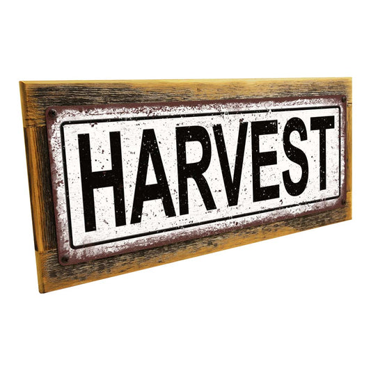 Framed Harvest Metal Sign