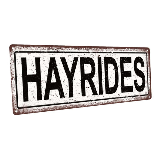 Hay Rides Metal Sign