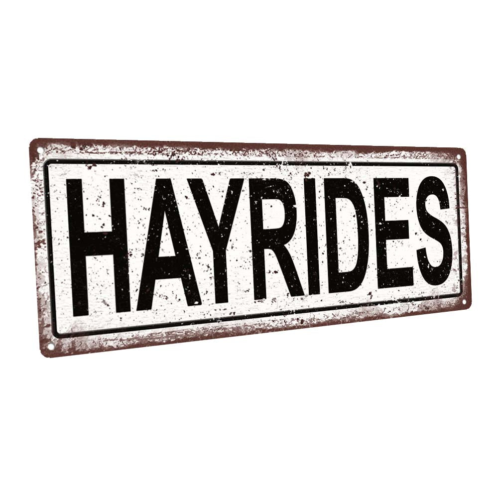 Hay Rides Metal Sign