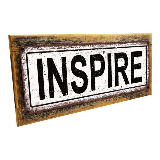 Framed Inspire Metal Sign