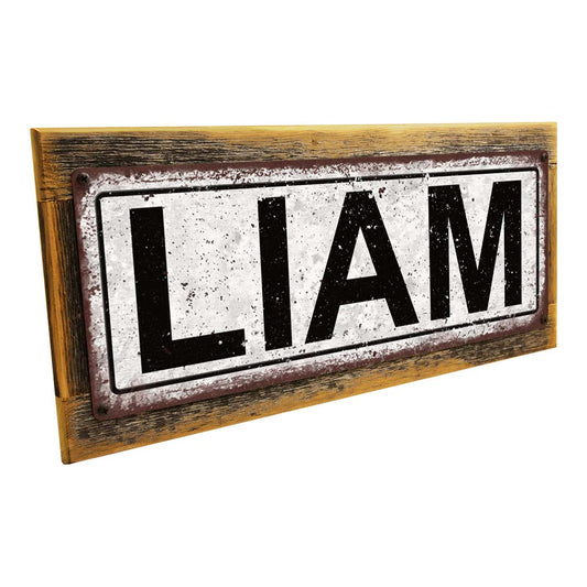 Framed Liam Metal Sign