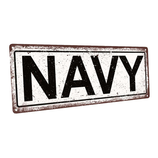 Navy Metal Sign