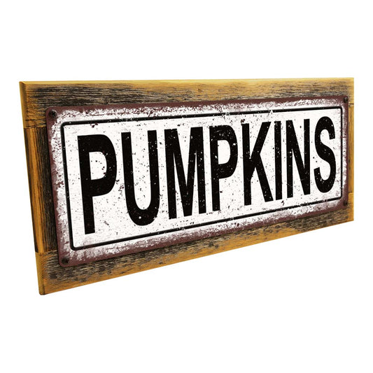 Framed Pumpkins Metal Sign