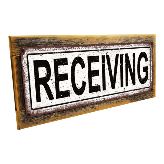 Framed Receiving Metal Sign