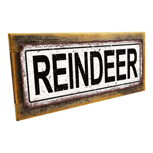 Framed Reindeer Metal Sign