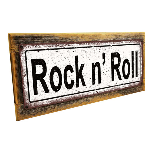 Framed Rock N Roll Metal Sign