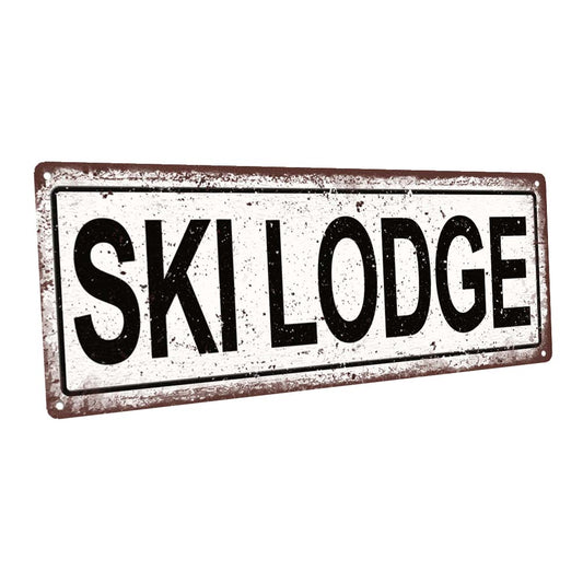 Ski Lodge Metal Sign