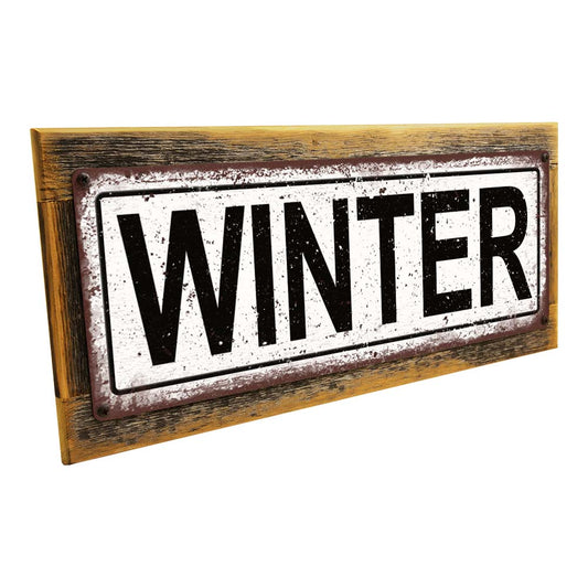 Framed Winter Metal Sign
