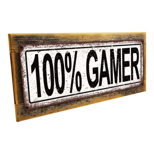 Framed 100% Gamer Metal Sign