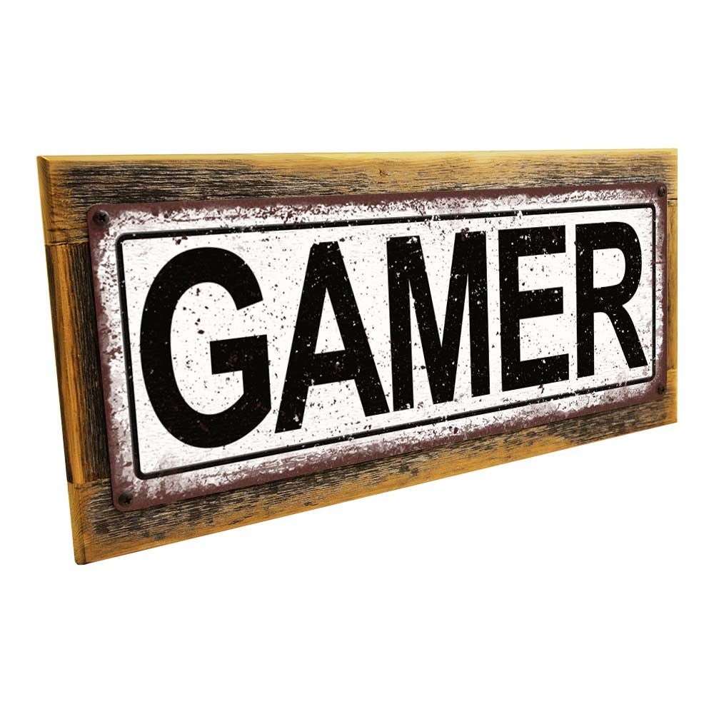 Framed Gamer Metal Sign