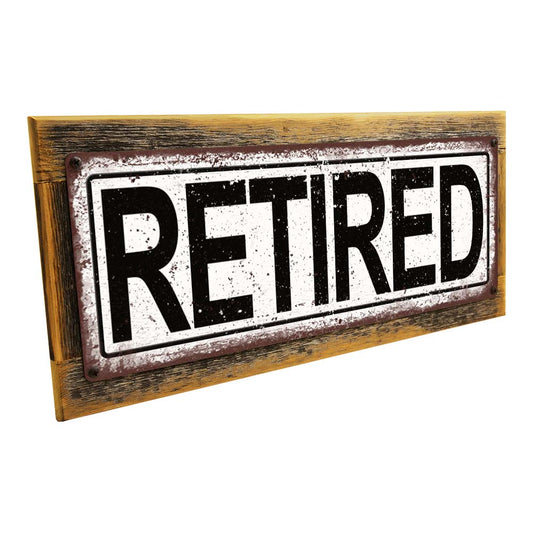 Framed Retired Metal Sign