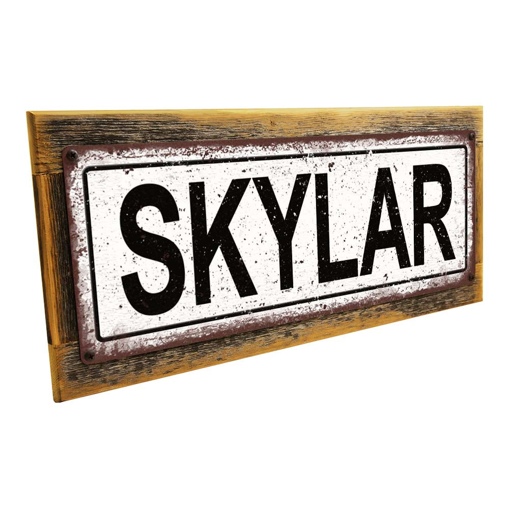 Framed Skylar Metal Sign