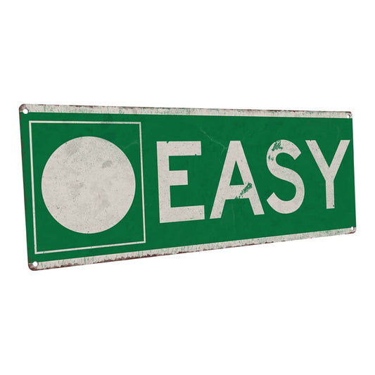 Easy Ski Slope Metal Sign