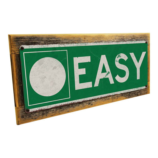 Framed Easy Ski Slope Metal Sign