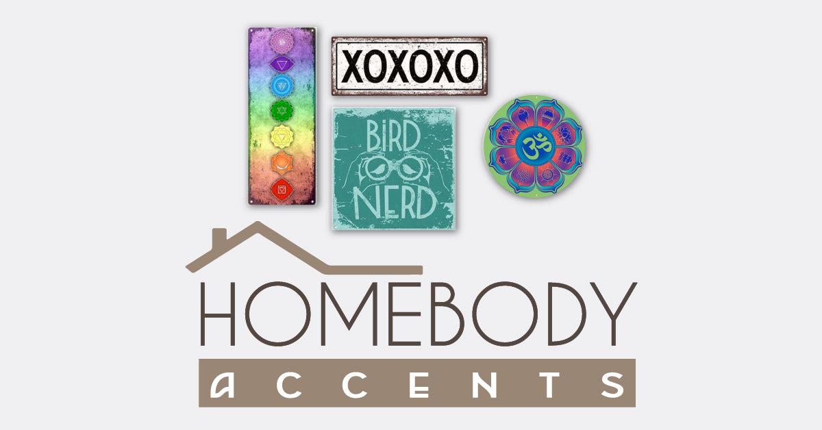 Metal signs for kitchen, bath, office or patio–Homebody Accents