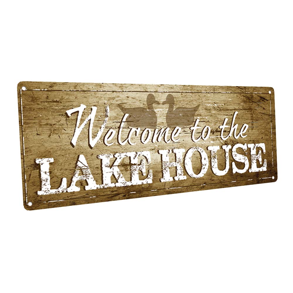 Welcome To The Lakehouse Metal Sign
