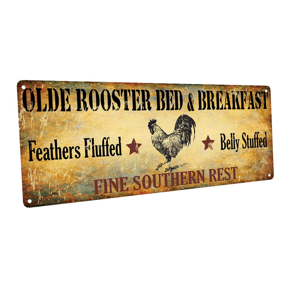 Olde Rooster Bed And Breakfast Metal Sign