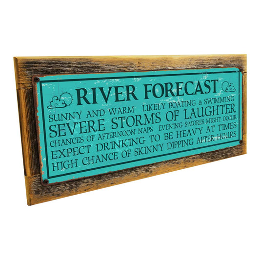 Framed River Forecast Metal Sign