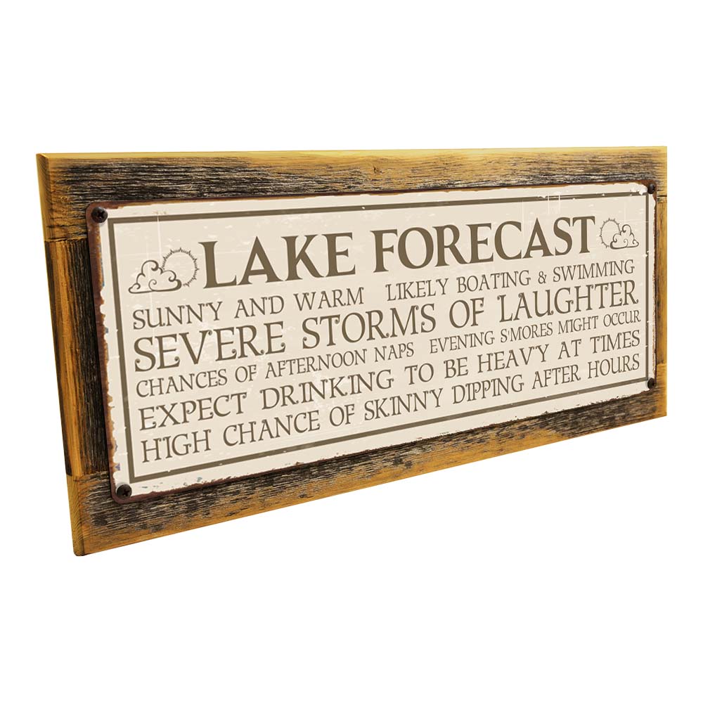 Framed Lake Forecast Metal Sign