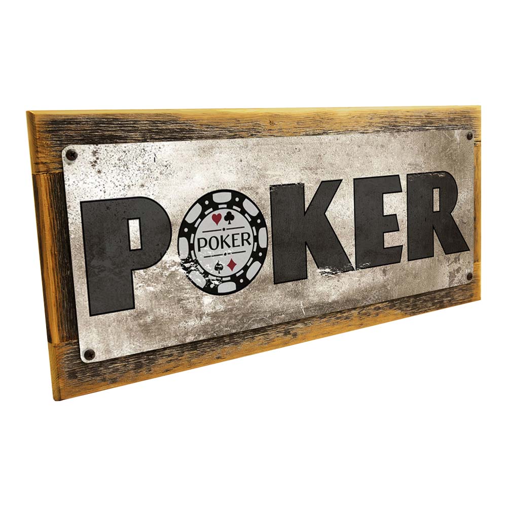 Framed Poker Metal Sign