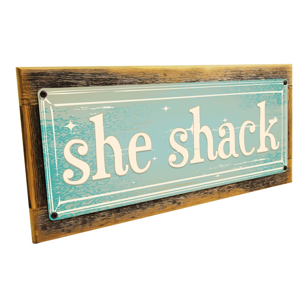 Framed She Shack Metal Sign