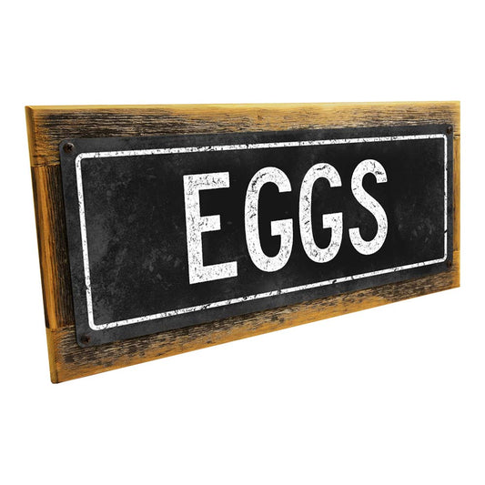 Framed Black Eggs Metal Sign