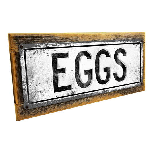 Framed Eggs Metal Sign
