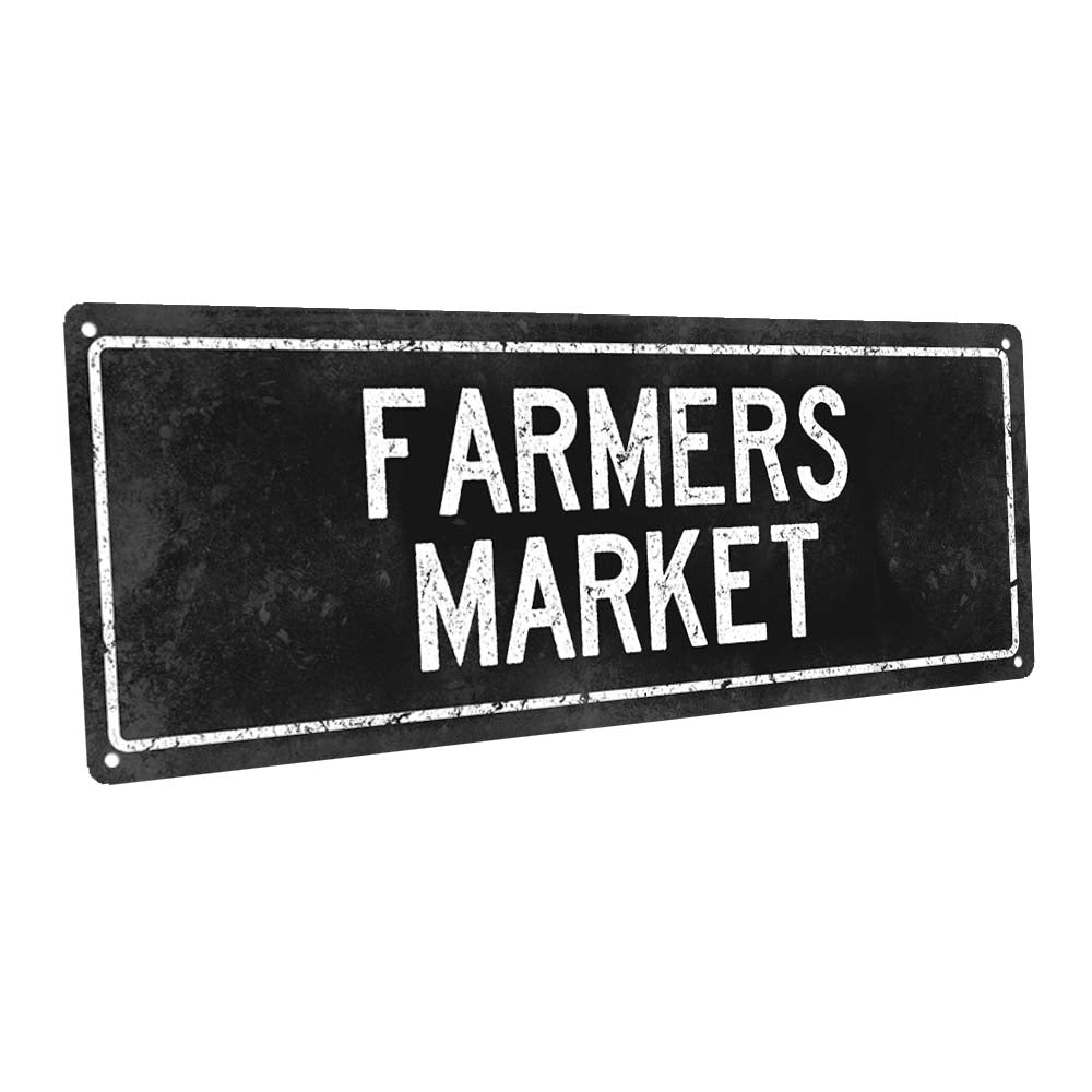 Black Farmers Market Metal Sign