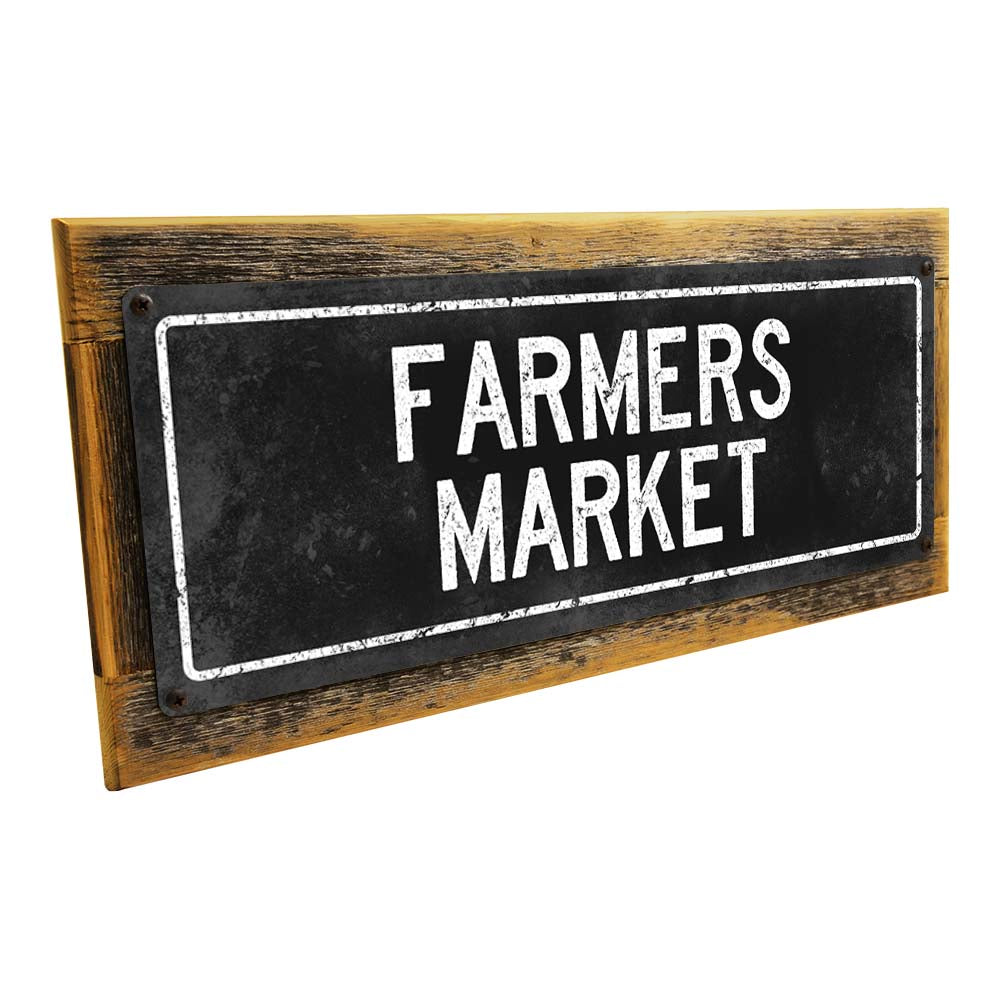 Framed Black Farmers Market Metal Sign