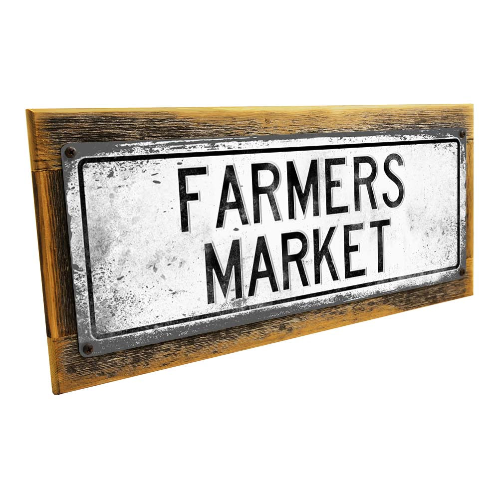 Framed Farmers Market Metal Sign