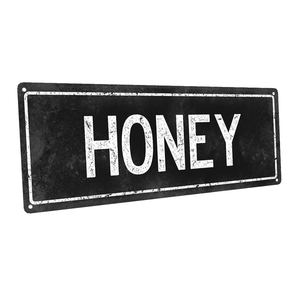 Black Honey Metal Sign