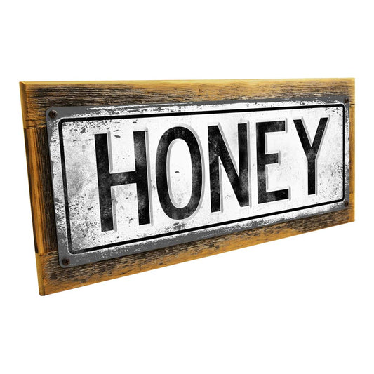 Framed Honey Metal Sign