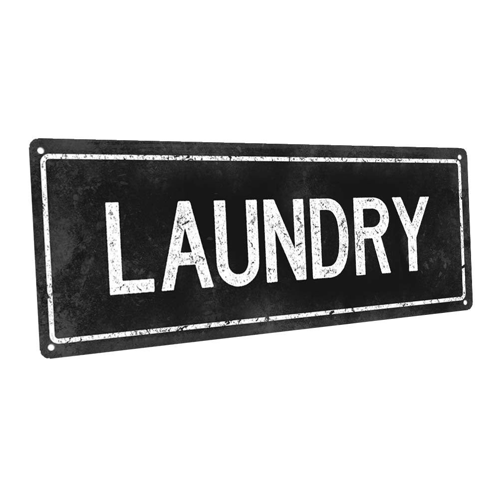 Black Laundry Metal Sign