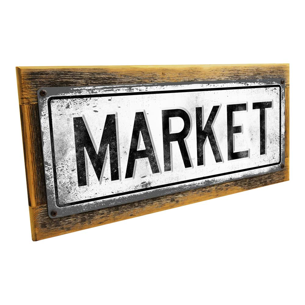 Framed Market Metal Sign