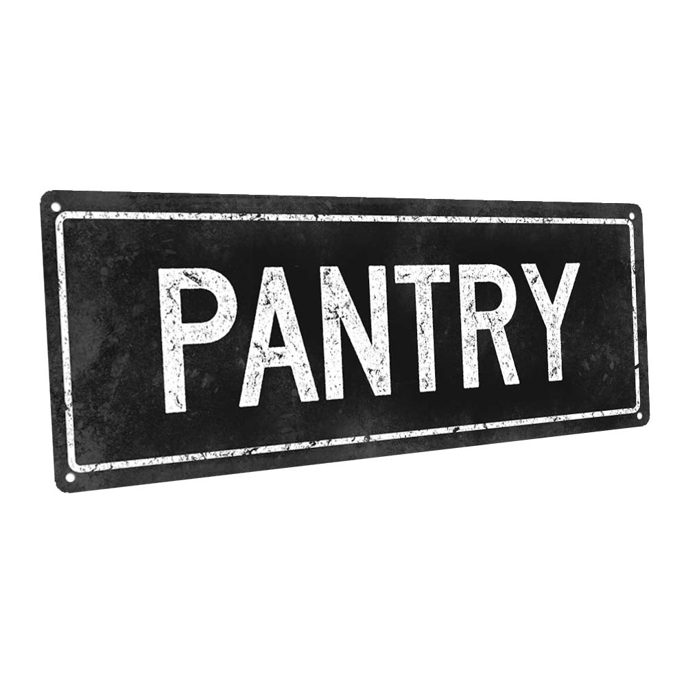 Black Pantry Metal Sign
