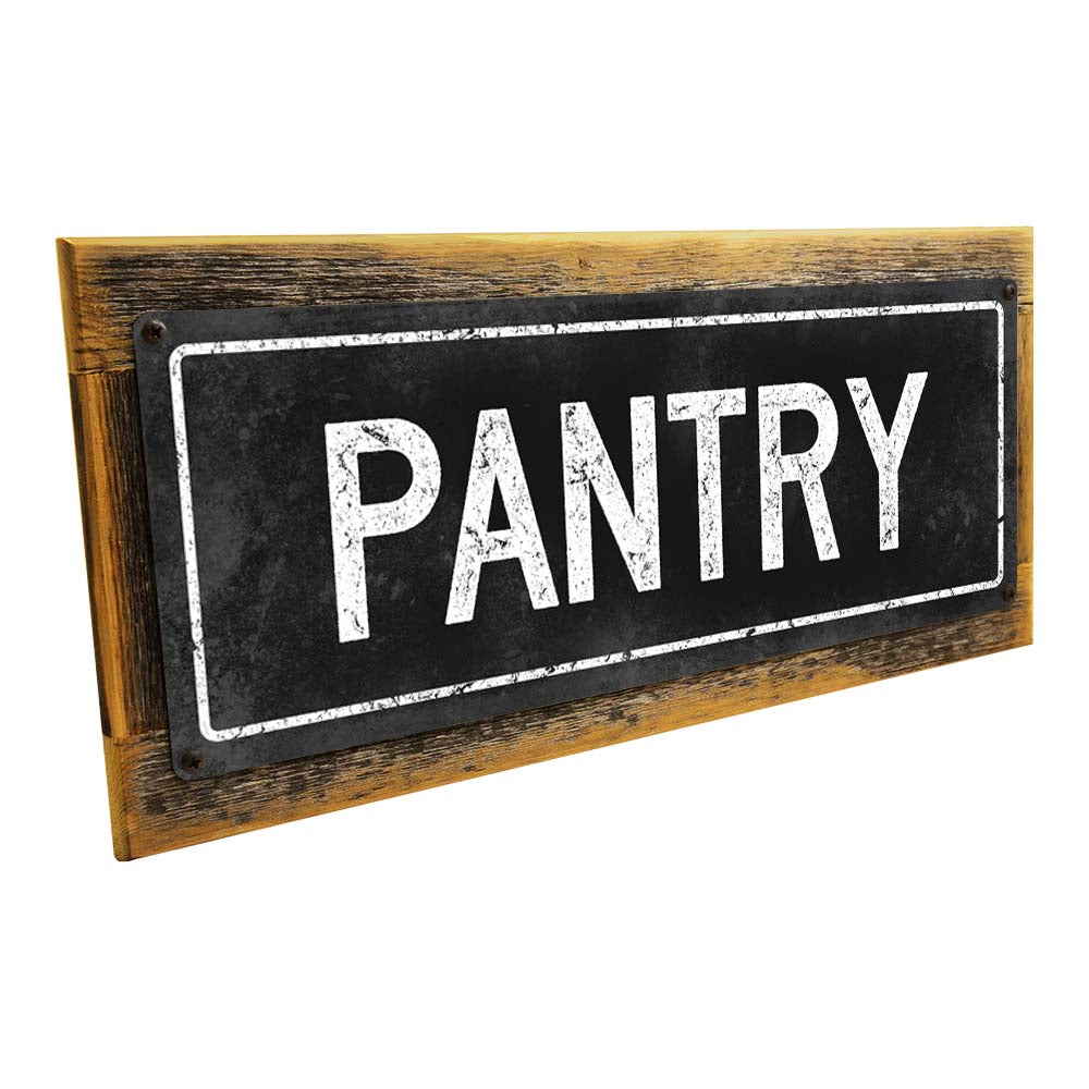 Framed Black Pantry Metal Sign