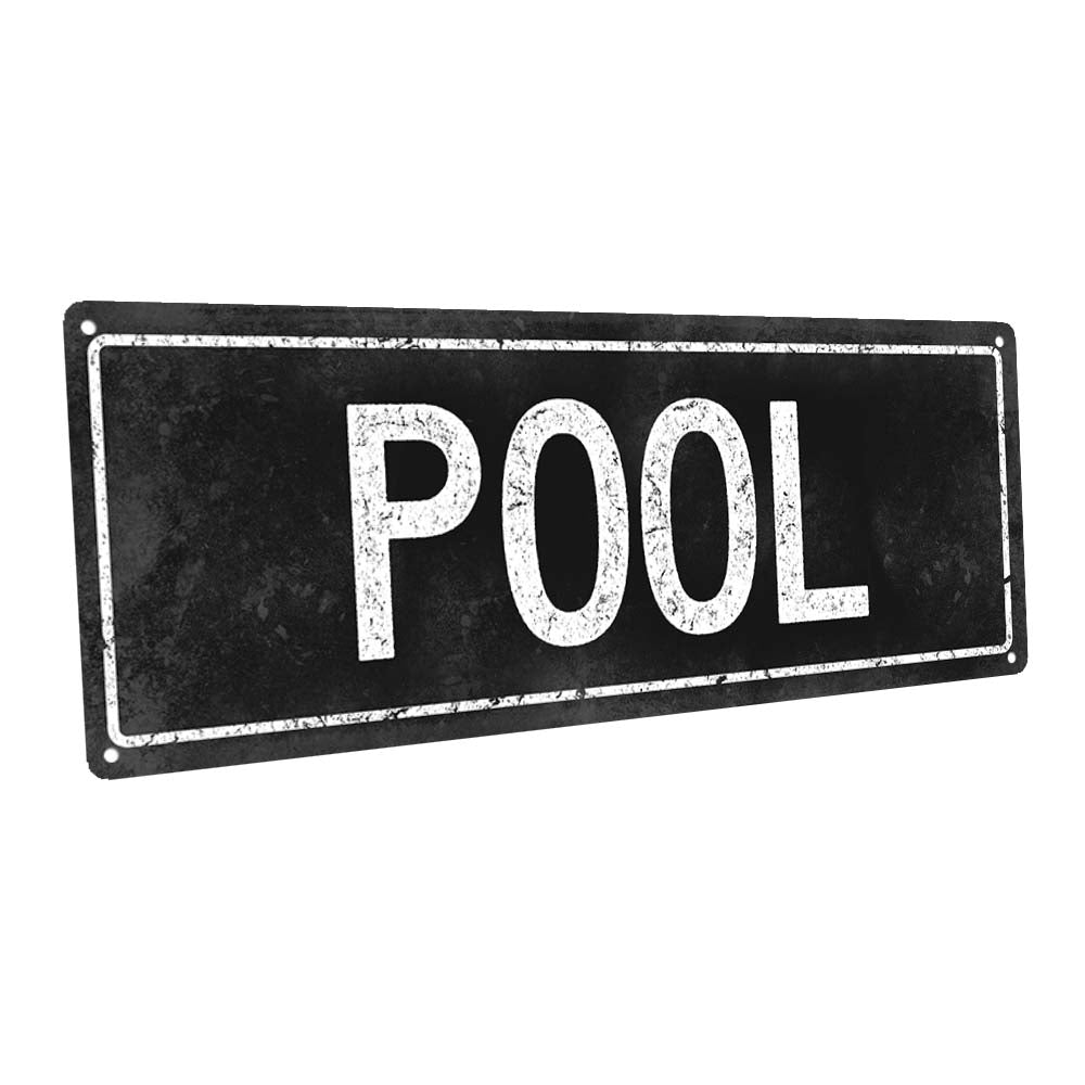 Black Pool Metal Sign