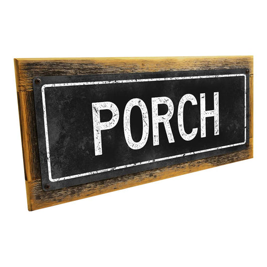 Framed Black Porch Metal Sign