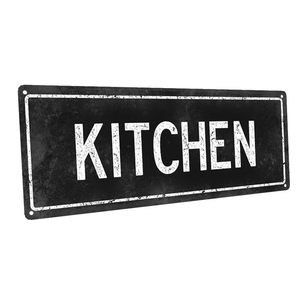 Black Kitchen Metal Sign
