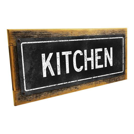 Framed Black Kitchen Metal Sign