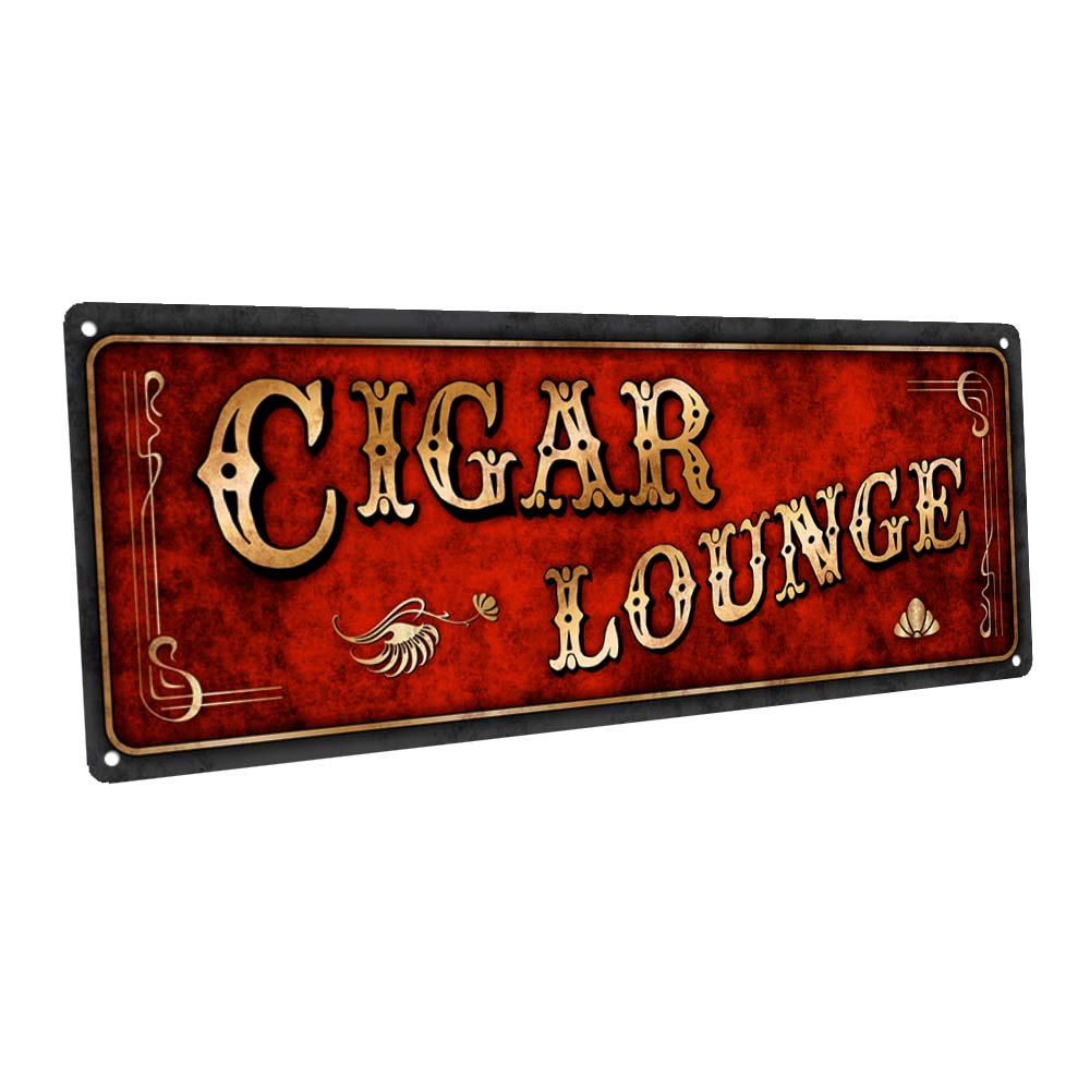 Red Cigar Lounge Metal Sign