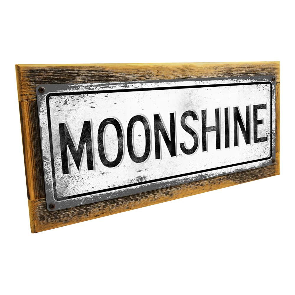 Framed Moonshine Metal Sign