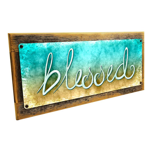 Framed Blessed Metal Sign