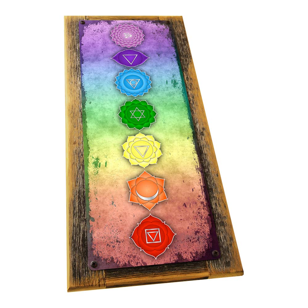 Framed Chakras Metal Sign