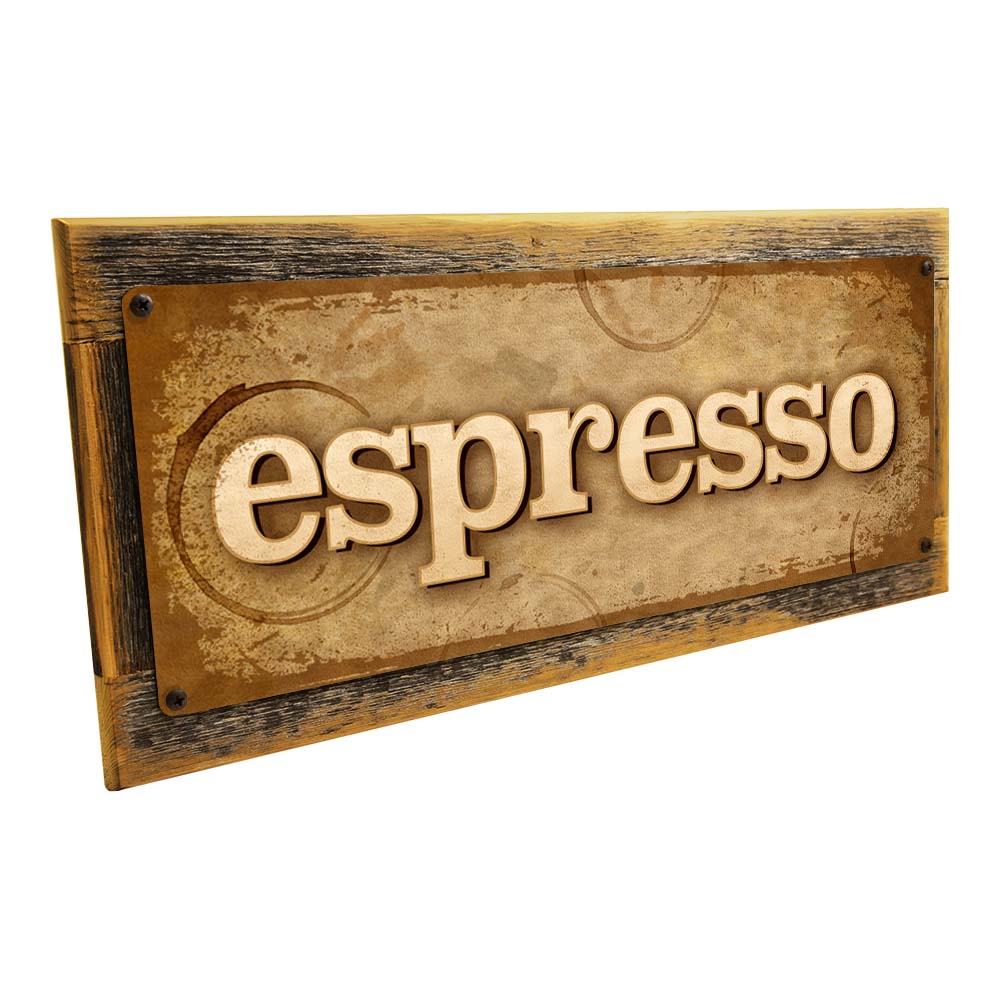 Framed Espresso Metal Sign