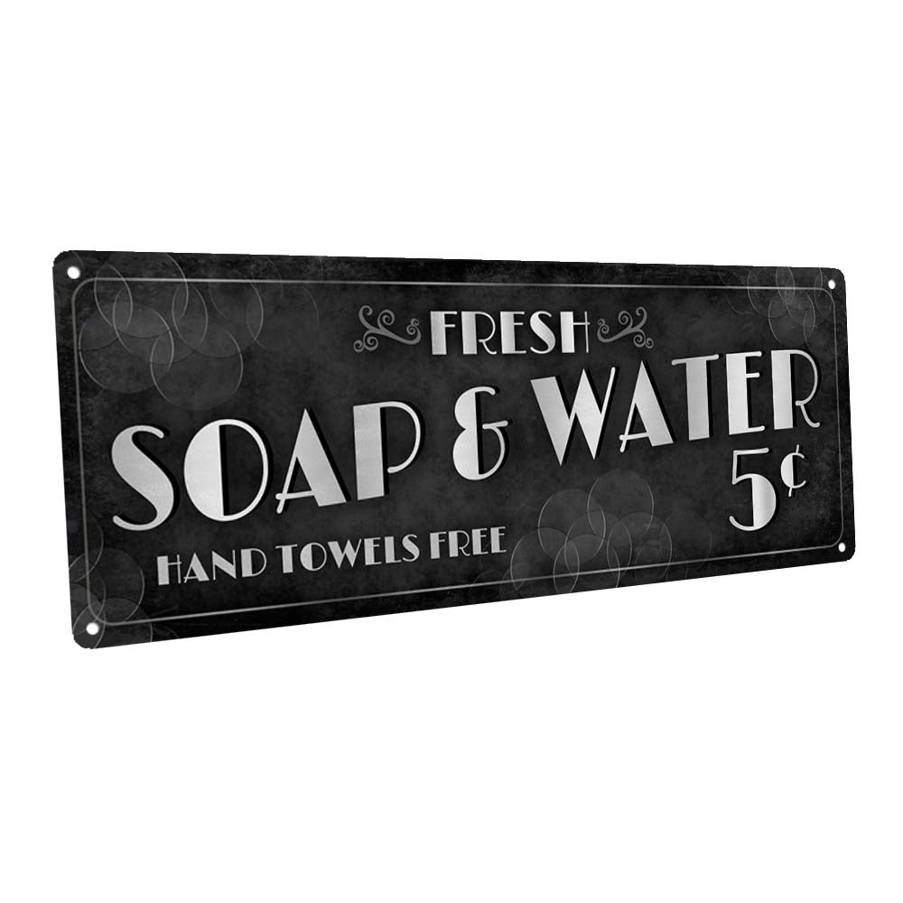 Fresh Soap & Water Metal Sign