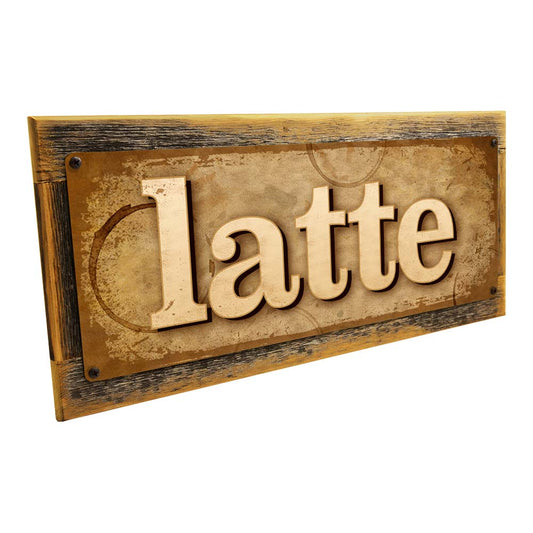 Framed Latte Metal Sign