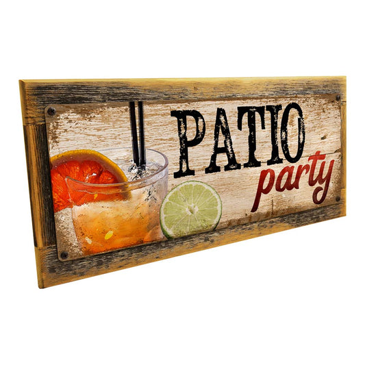 Framed Patio Party Metal Sign