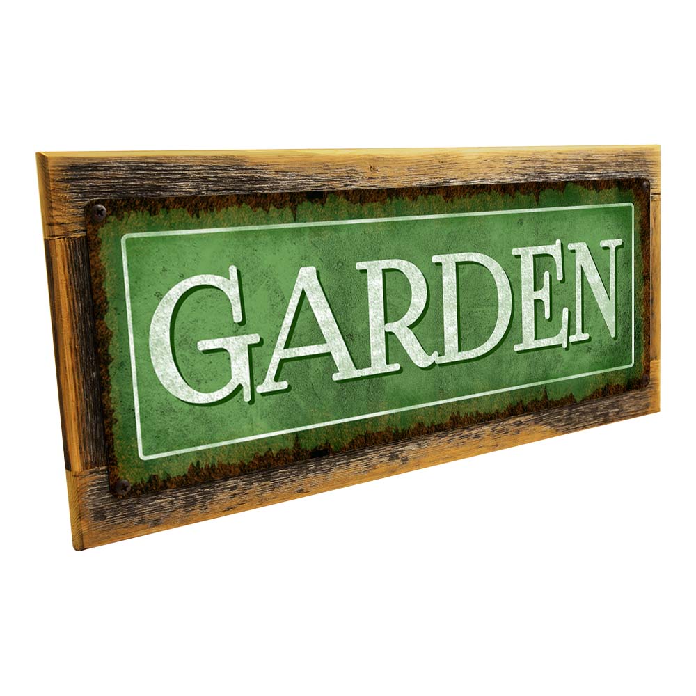 Framed Garden Metal Sign