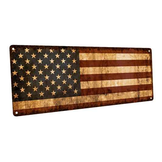 Rustic United States Flag Metal Sign